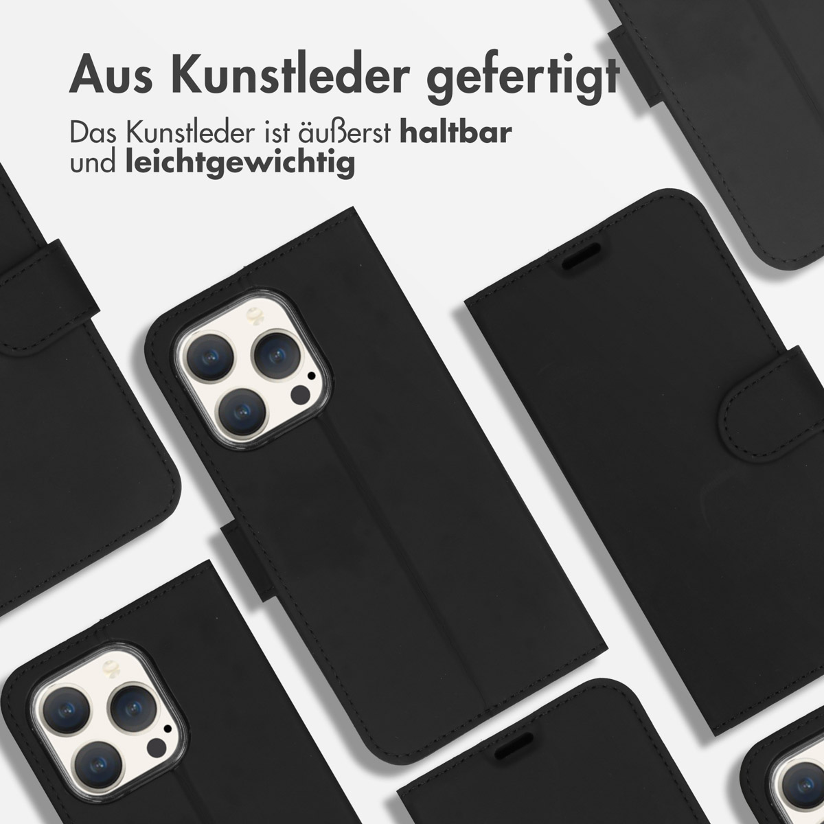 Accezz Wallet Softcase Bookcase Apple iPhone 15 Pro - Zwart - Afbeelding 8