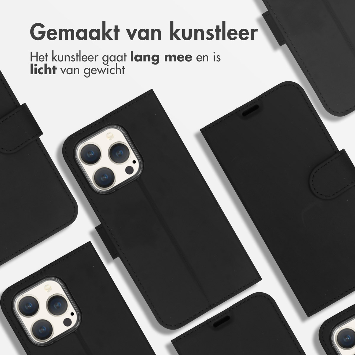 Accezz Wallet Softcase Bookcase Apple iPhone 15 Pro - Zwart - Afbeelding 2