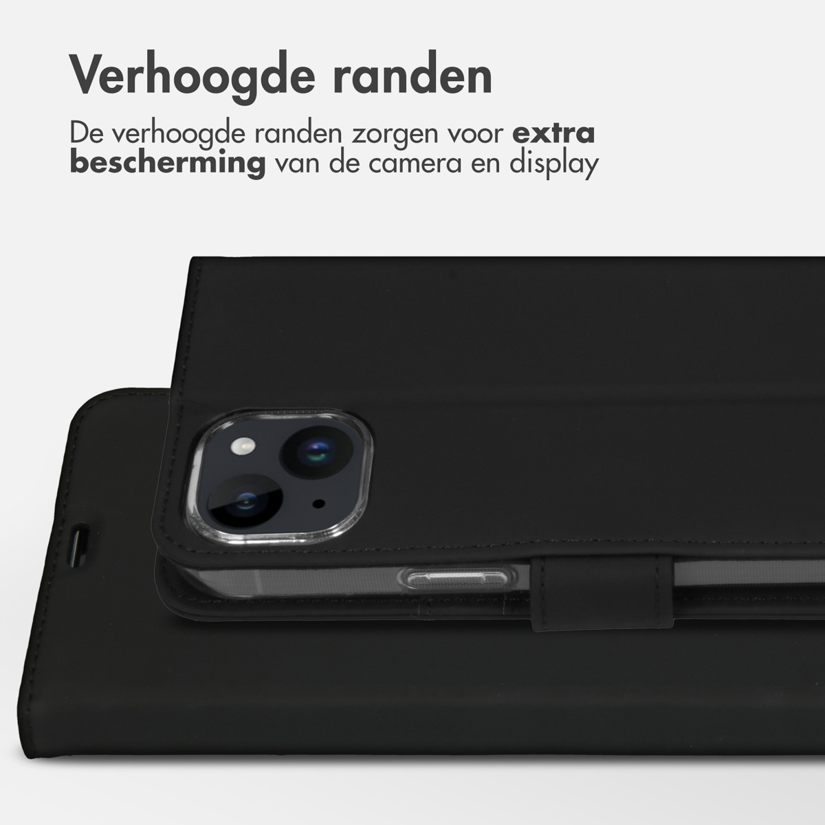 Accezz Wallet Softcase Bookcase Apple iPhone 15 Plus - Zwart - Afbeelding 3