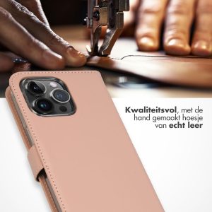 Selencia Echt Leren Bookcase Apple iPhone 15 Pro Max - Dusty Pink
