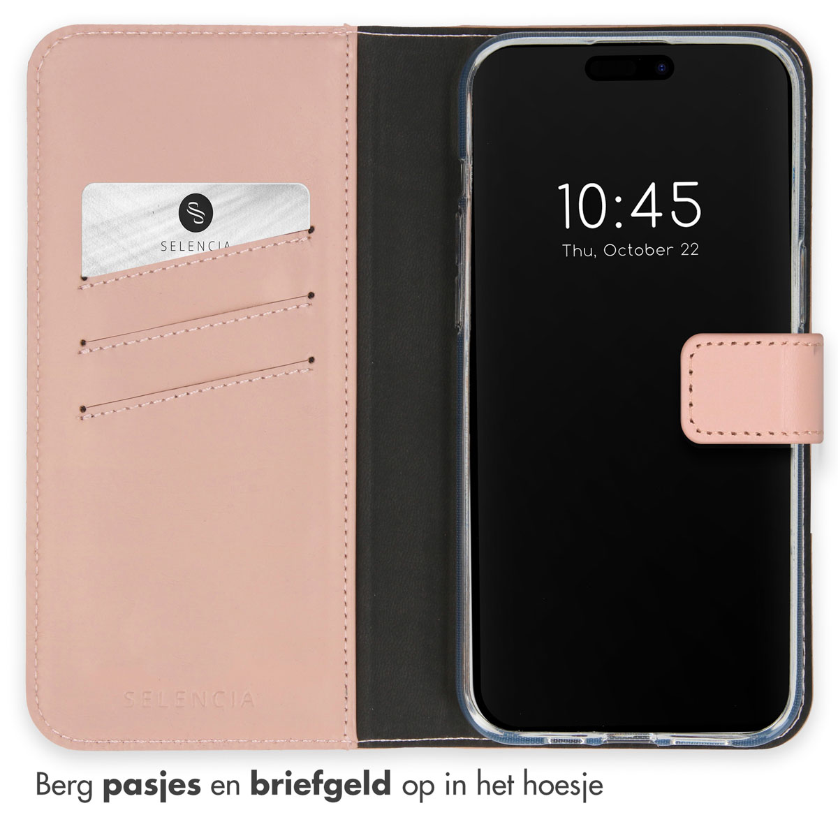 Selencia Echt Leren Bookcase Apple iPhone 15 Pro Max - Dusty Pink - Afbeelding 7