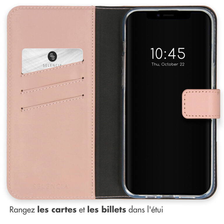 Selencia Echt Lederen Bookcase Apple iPhone 15 - Dusty Pink - Afbeelding 6
