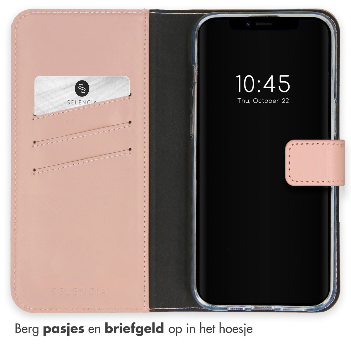 Selencia Echt Leren Bookcase Apple iPhone 15 - Dusty Pink - Afbeelding 3