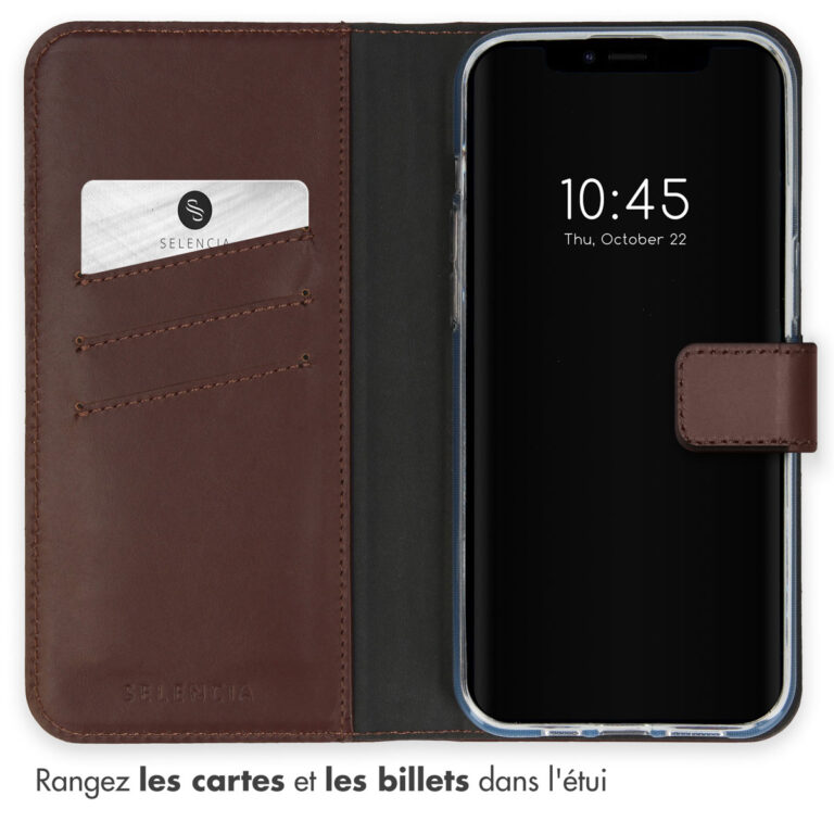 Selencia Echt Lederen Bookcase Apple iPhone 15 - Bruin - Afbeelding 7