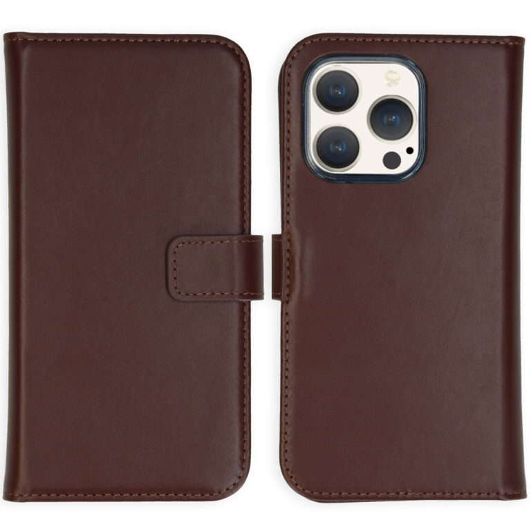 Selencia Echt Lederen Bookcase Apple iPhone 15 Pro - Bruin - Afbeelding 7