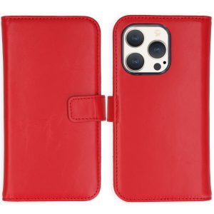 Selencia Echt Leren Bookcase Apple iPhone 15 Pro - Rood