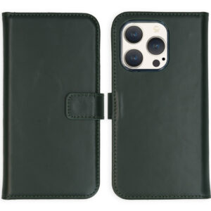 Selencia Echt Lederen Bookcase Apple iPhone 15 Pro - Groen