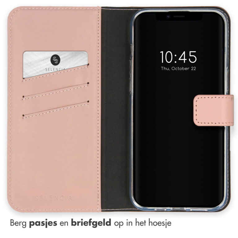 Selencia Echt Lederen Bookcase Apple iPhone 15 Plus - Dusty Pink - Afbeelding 3