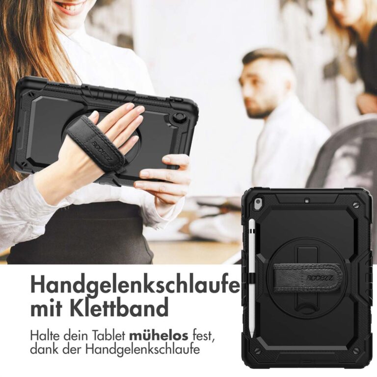 Accezz Rugged Backcover met schouderstrap Apple iPad 9 (2021) 10.2 inch / iPad 8 (2020) 10.2 inch / iPad 7 (2019) 10.2 inch - Zwart - Afbeelding 8