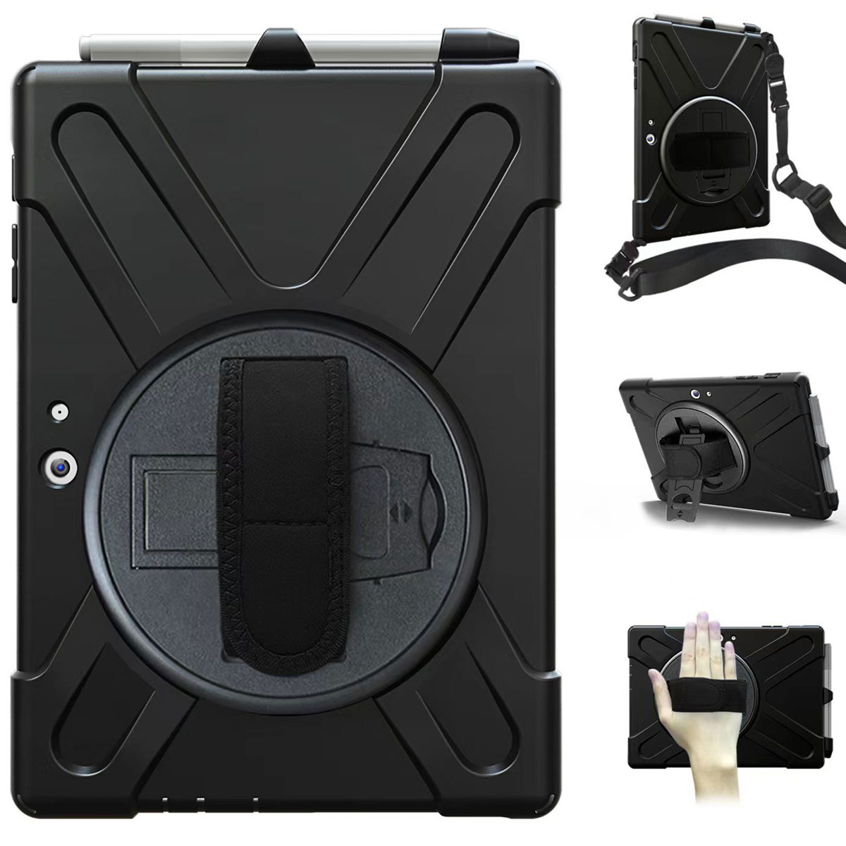 Accezz Full Protective backcover met strap Samsung Galaxy Tab Active 5 Pro / 4 Pro - Zwart - Afbeelding 3