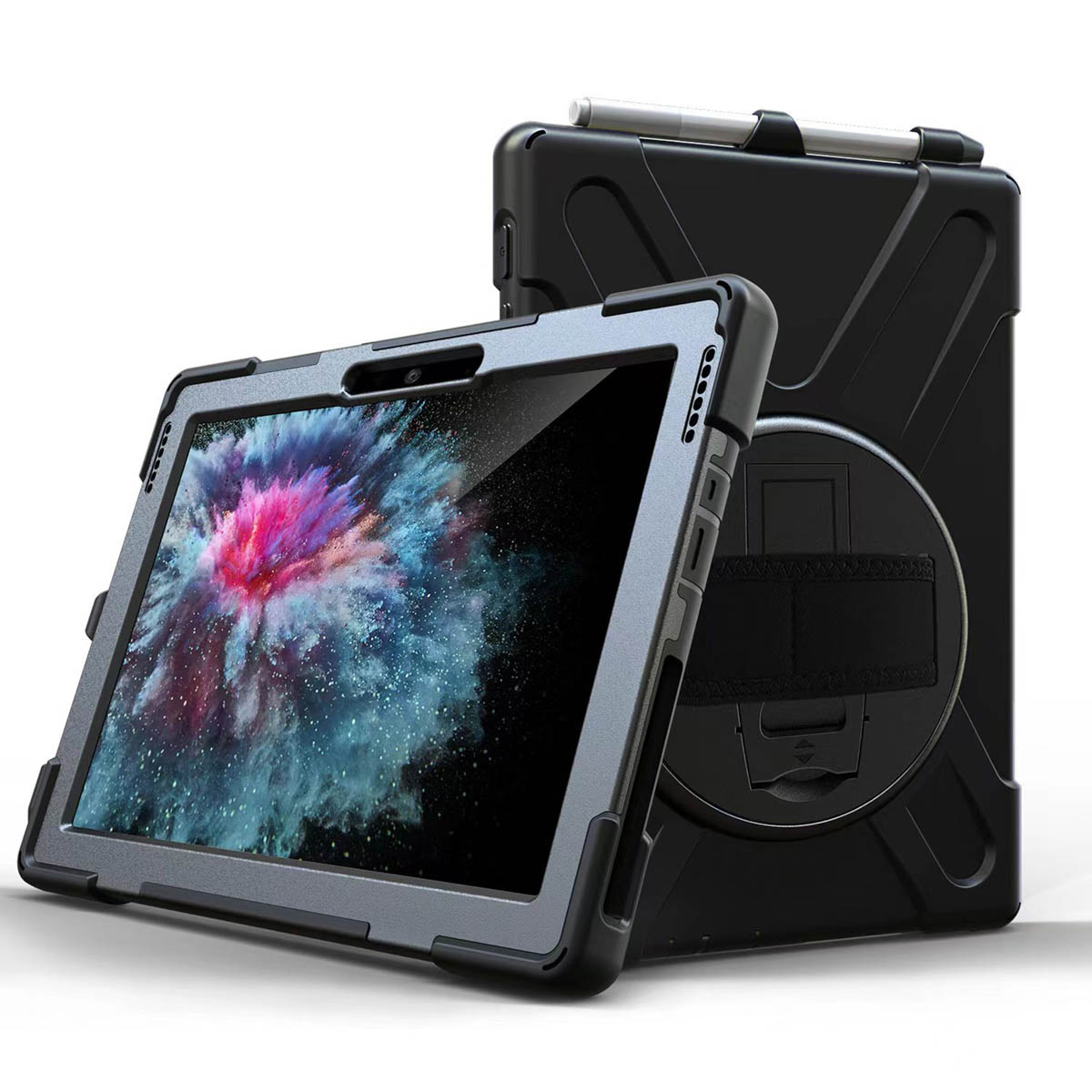 Accezz Full Protective backcover met strap Samsung Galaxy Tab Active 5 Pro / 4 Pro - Zwart - Afbeelding 2