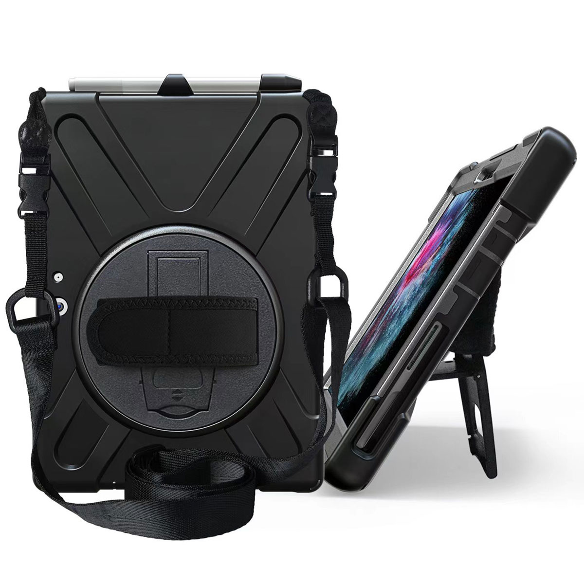 Accezz Full Protective backcover met strap Samsung Galaxy Tab Active 5 Pro / 4 Pro - Zwart