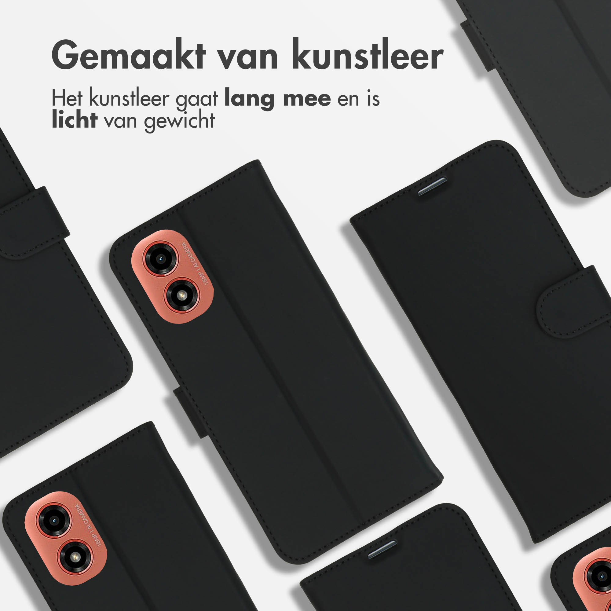 Accezz Wallet Softcase Bookcase Motorola Moto G04 / G24 - Zwart - Afbeelding 6