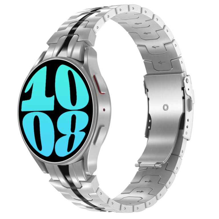 Accezz Steel Band Samsung Galaxy Watch 4 / 5 / 6 / 7 (20 mm) - Zilver / Zwart - Afbeelding 7
