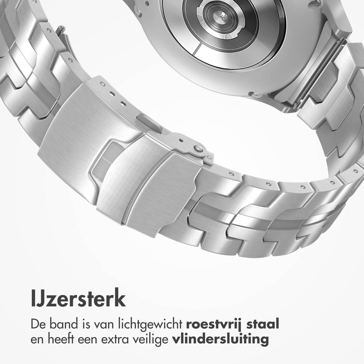 Accezz Steel Band Samsung Galaxy Watch 4 / 5 / 6 / 7 / FE (20 mm) - Zilver - Afbeelding 9