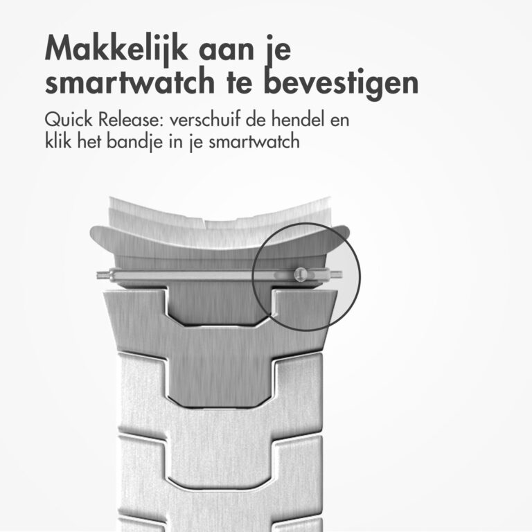 Accezz Steel Band Samsung Galaxy Watch 4 / 5 / 6 / 7 (20 mm) - Zilver - Afbeelding 10