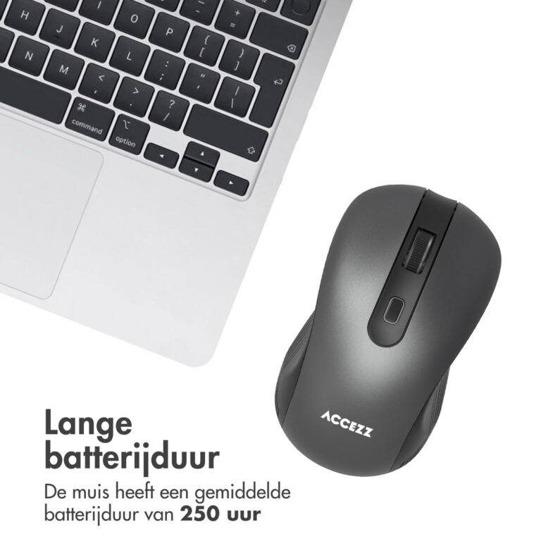 Accezz Draadloze muis - Bluetooth / USB-A adapter - Grijs - Afbeelding 6