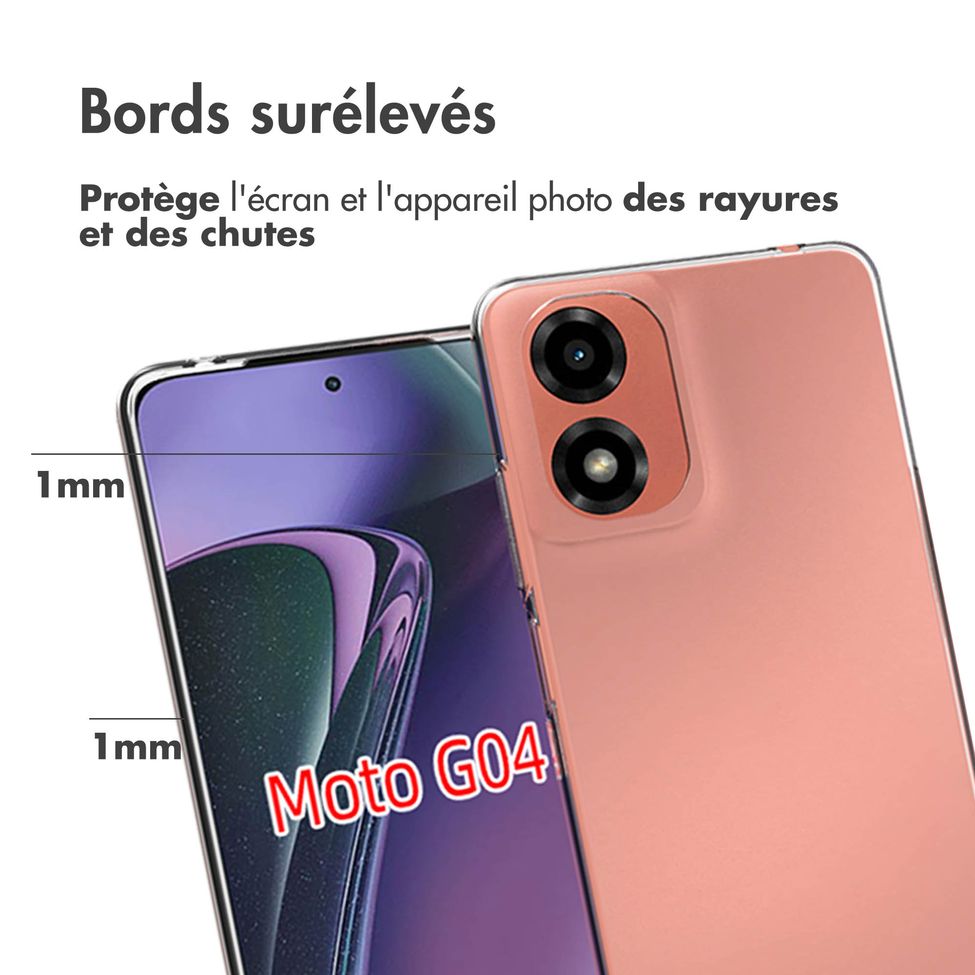 Accezz Clear Backcover Motorola Moto G04 / G24 - Transparant - Afbeelding 7