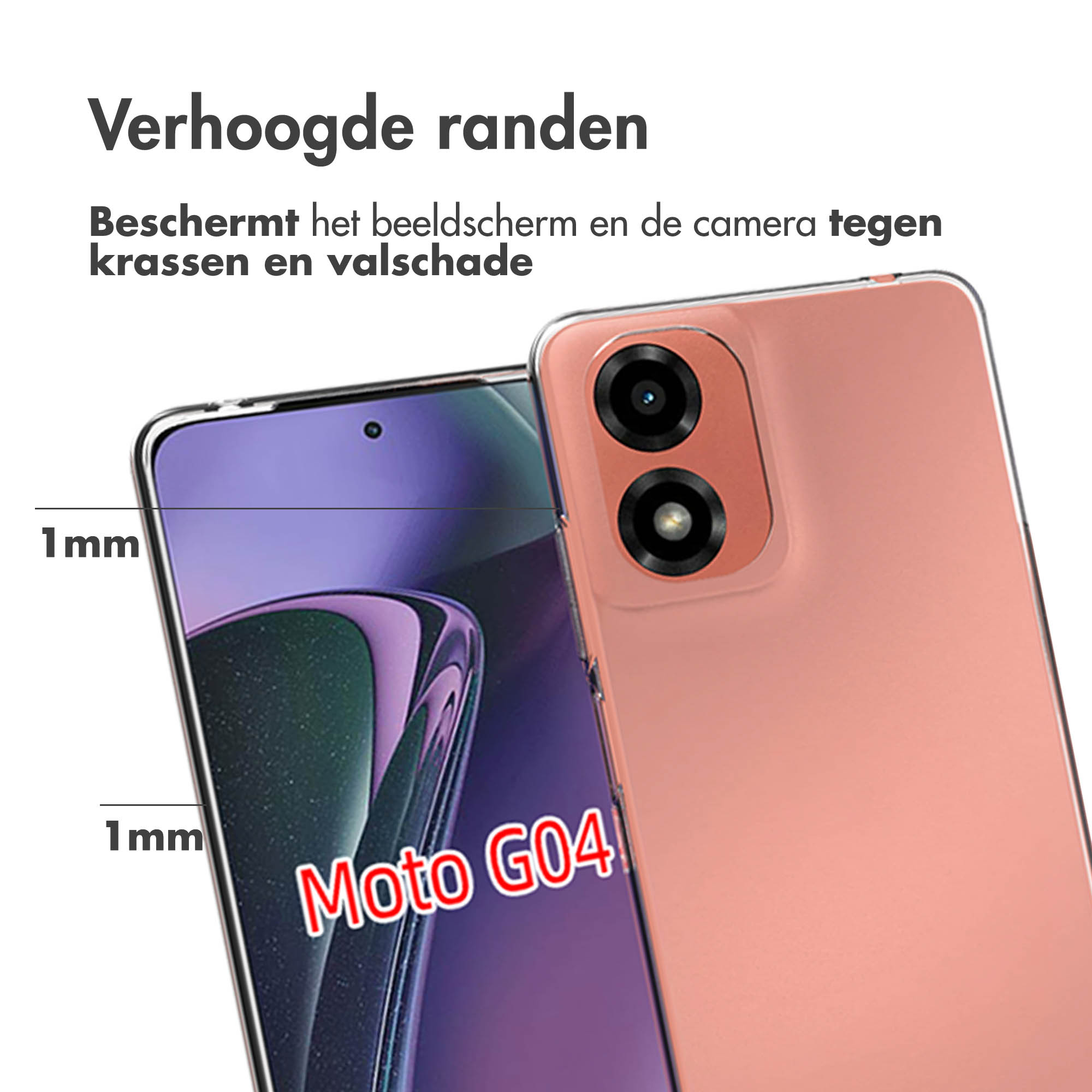 Accezz Clear Backcover Motorola Moto G04 / G24 - Transparant - Afbeelding 9