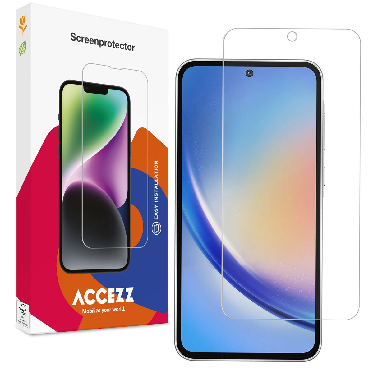 Accezz Gehard Glas Screenprotector Samsung Galaxy A35 / A55 - Transparant - Afbeelding 2