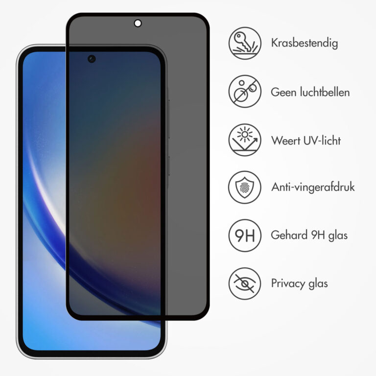 Accezz Gehard Glas Privacy Screenprotector Samsung Galaxy A35 / A55 - Transparant - Afbeelding 8