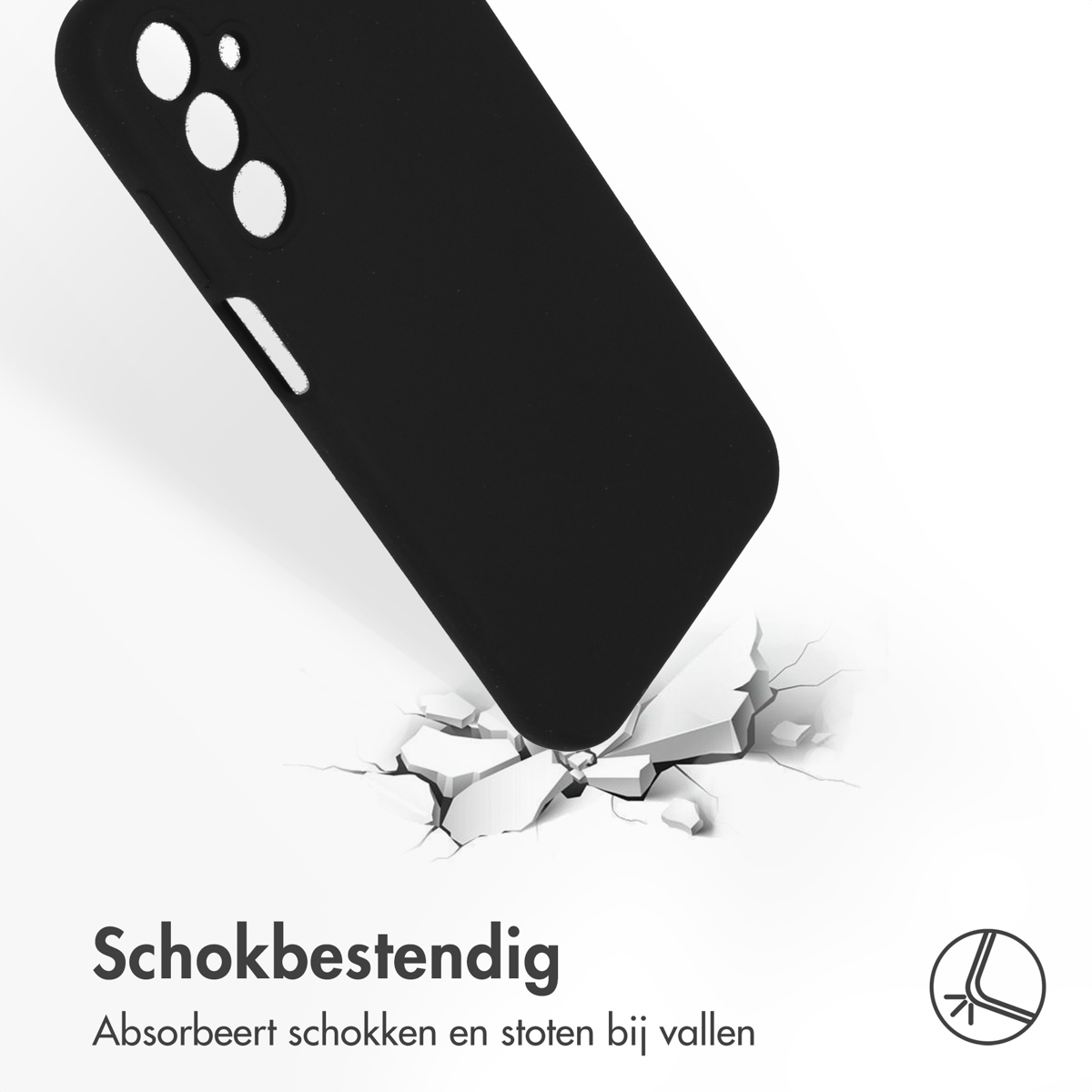 Accezz Liquid Silicone Backcover Samsung Galaxy A15 (5G/4G) - Zwart - Afbeelding 10