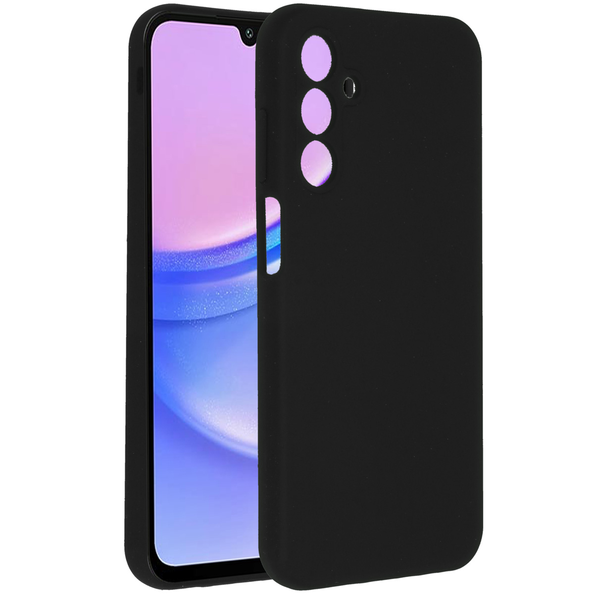 Accezz Liquid Silicone Backcover Samsung Galaxy A15 (5G/4G) - Zwart - Afbeelding 2