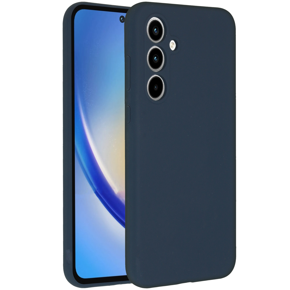 Accezz Liquid Silicone Backcover Samsung Galaxy A35 – Donkerblauw