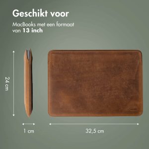 Accezz Leather Laptop hoes Apple MacBook 13 inch - Laptopsleeve - Cognac