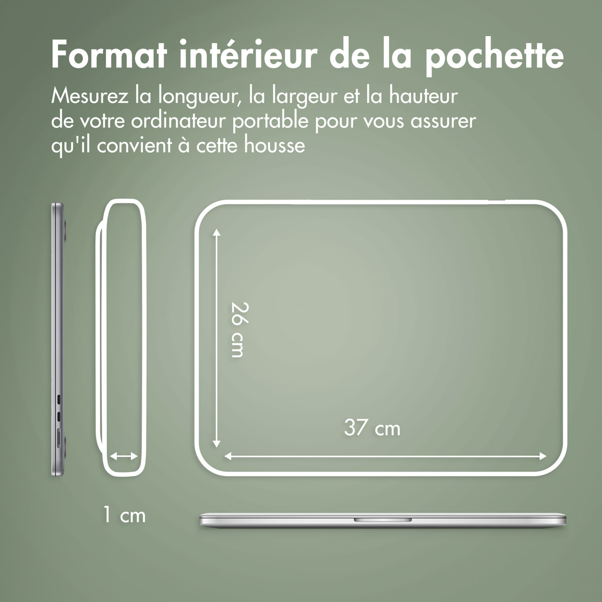 Accezz Leather Laptop hoes Apple MacBook 16 inch - Laptopsleeve - Zwart - Afbeelding 5