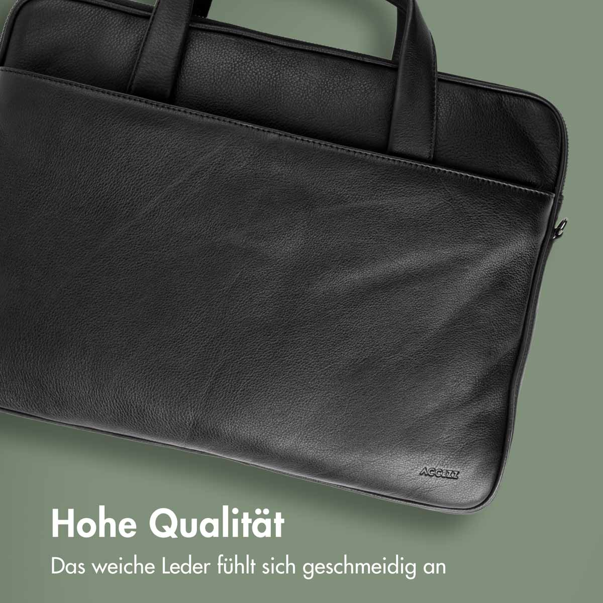 Accezz Leather Laptoptas 16 inch - Zwart - Afbeelding 8