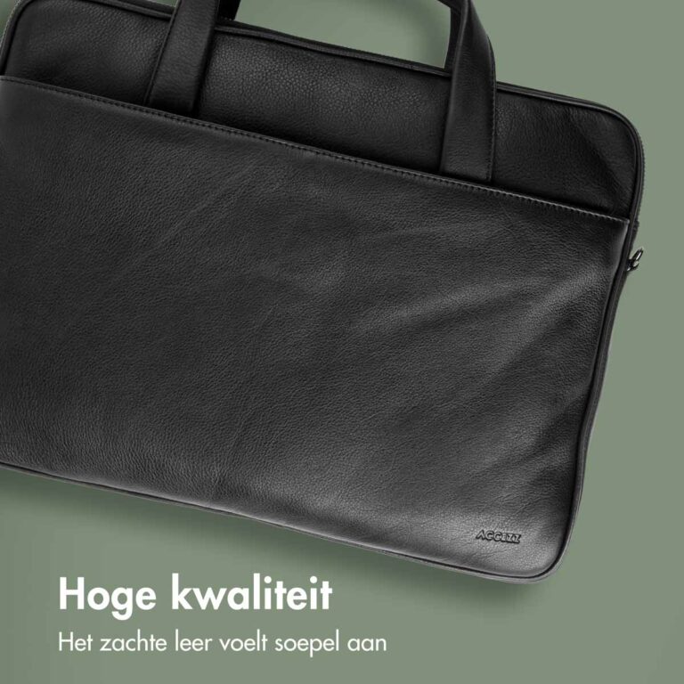 Accezz Leather Laptoptas 16 inch - Zwart - Afbeelding 10