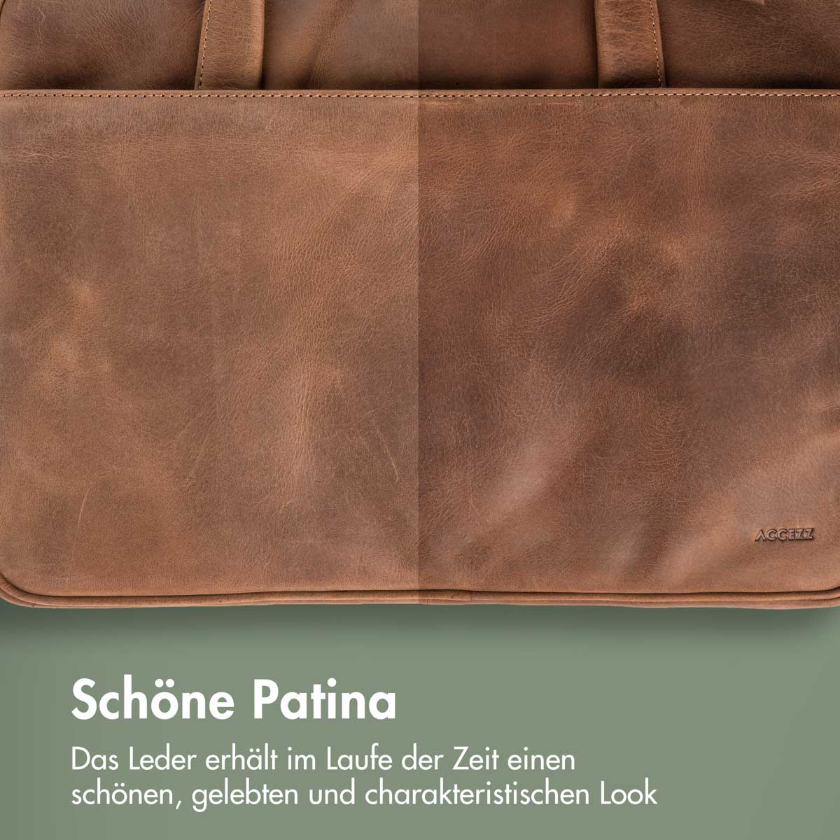 Accezz Leather Laptoptas 16 inch - Cognac - Afbeelding 8