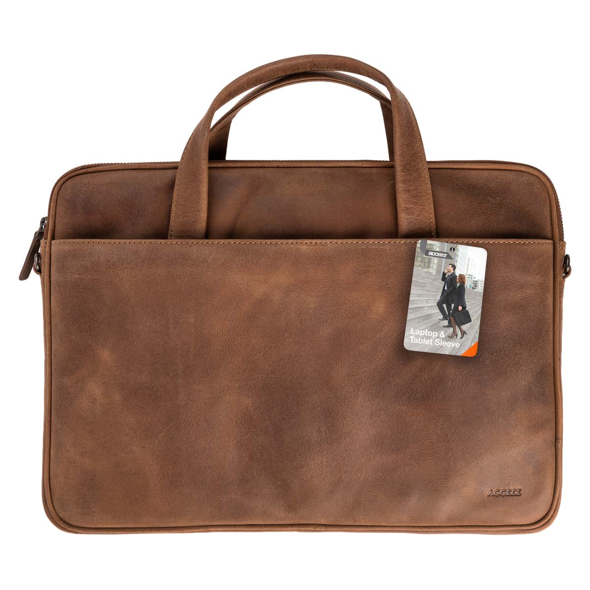 Accezz Leather Laptoptas 16 inch - Cognac - Afbeelding 2