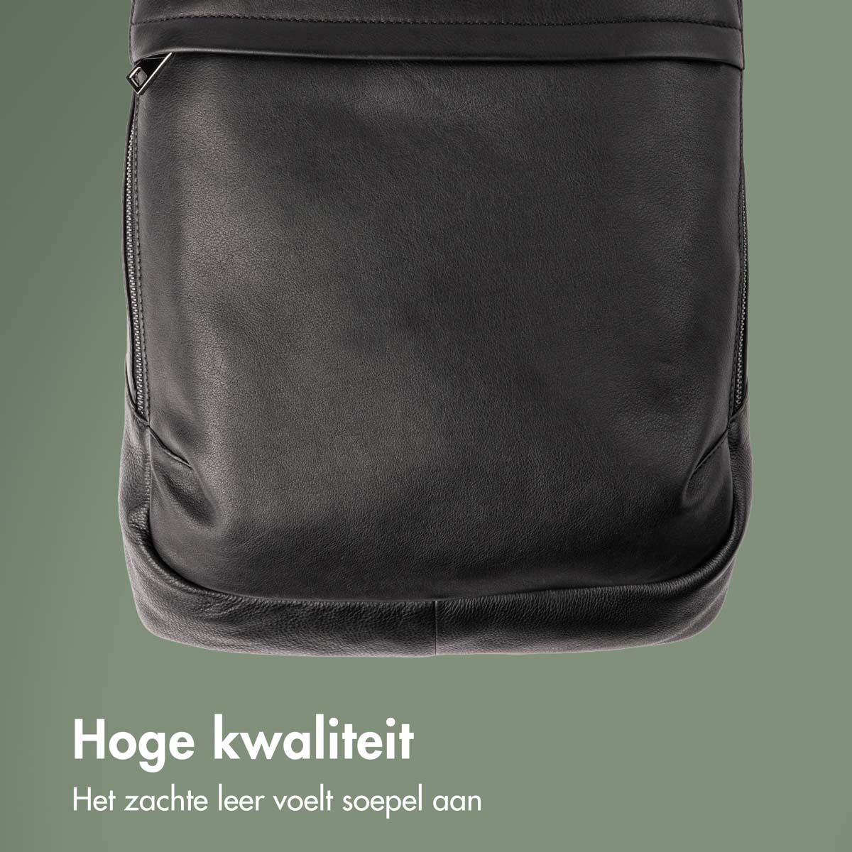 Accezz Leather Laptop rugzak 16 inch - Zwart - Afbeelding 8