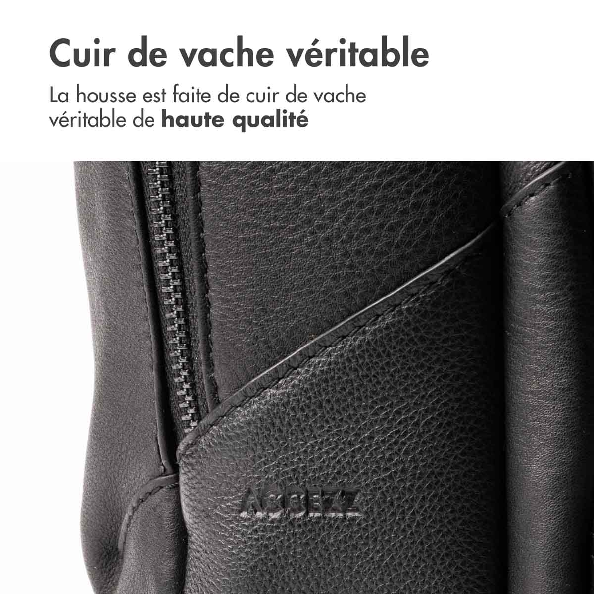 Accezz Leather Laptop rugzak 16 inch - Zwart - Afbeelding 6