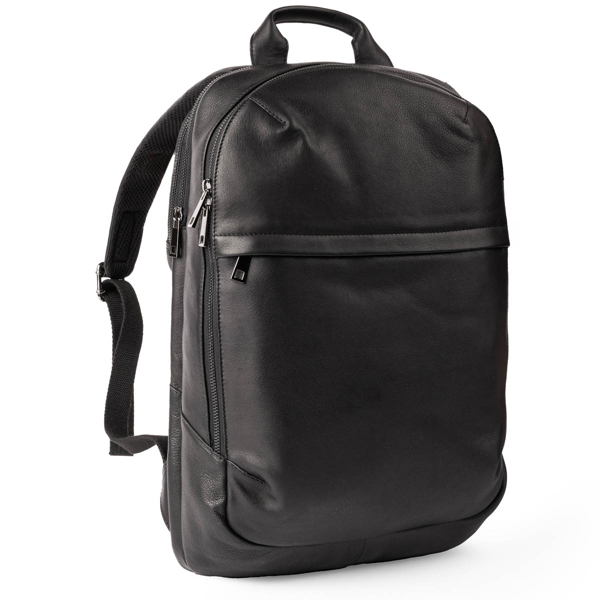 Accezz Leather Laptop rugzak 16 inch – Zwart