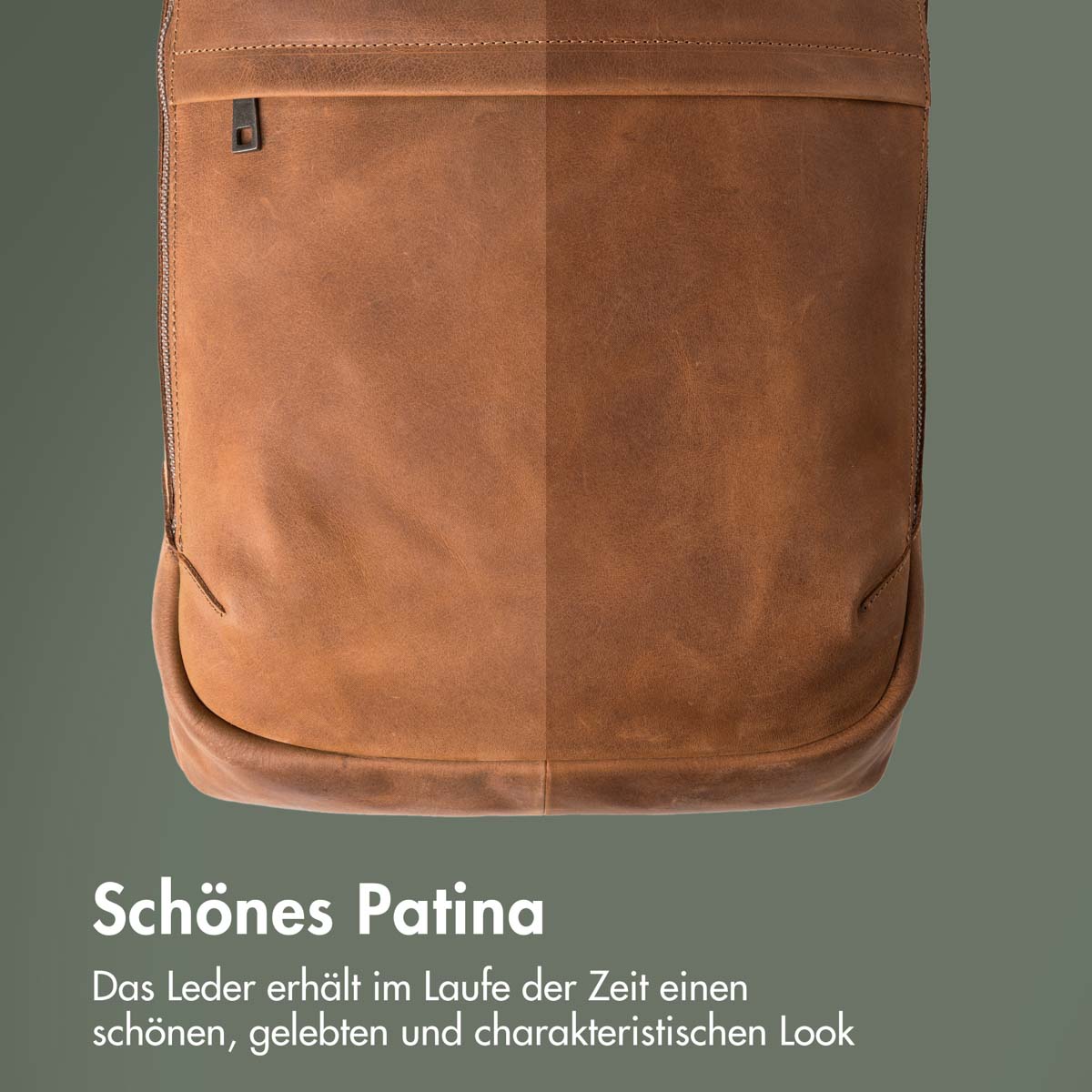 Accezz Leather Laptop rugzak 16 inch - Cognac - Afbeelding 8