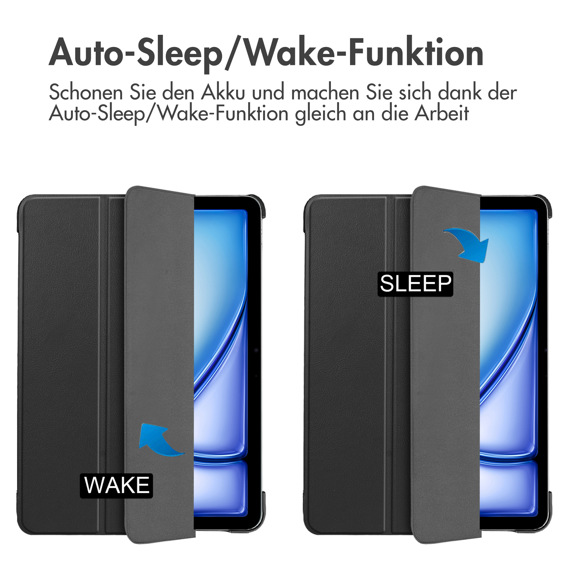 Accezz Trifold Bookcase Apple iPad Air 13 inch (2025) M3 / (2024) M2 - Zwart - Afbeelding 8