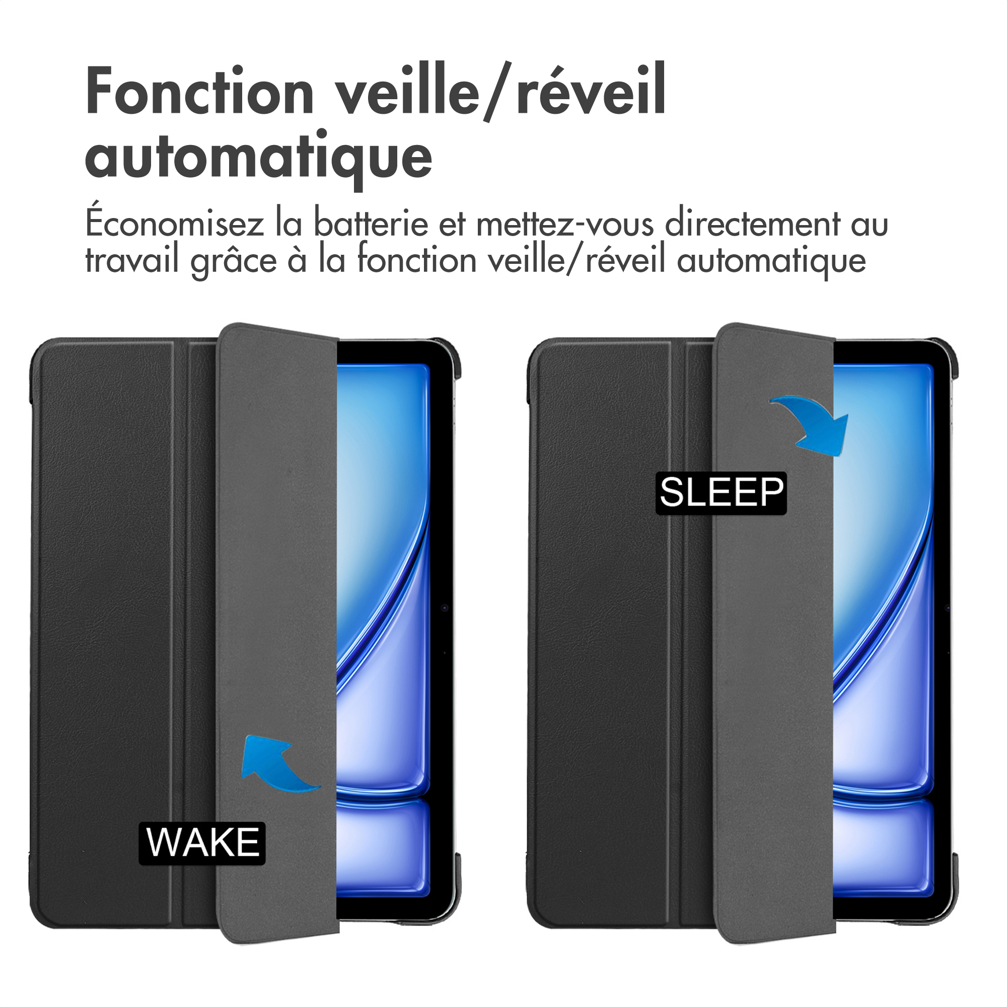 Accezz Trifold Bookcase Apple iPad Air 13 inch (2025) M3 / (2024) M2 - Zwart - Afbeelding 5