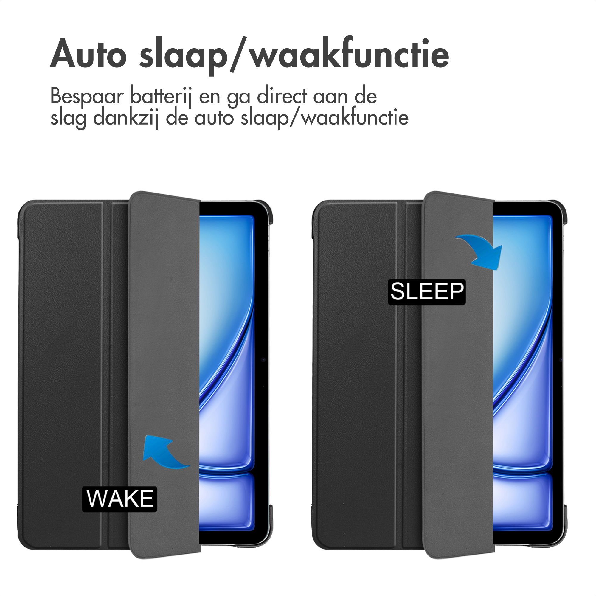 Accezz Trifold Bookcase Apple iPad Air 13 inch (2025) M3 / (2024) M2 - Zwart - Afbeelding 3