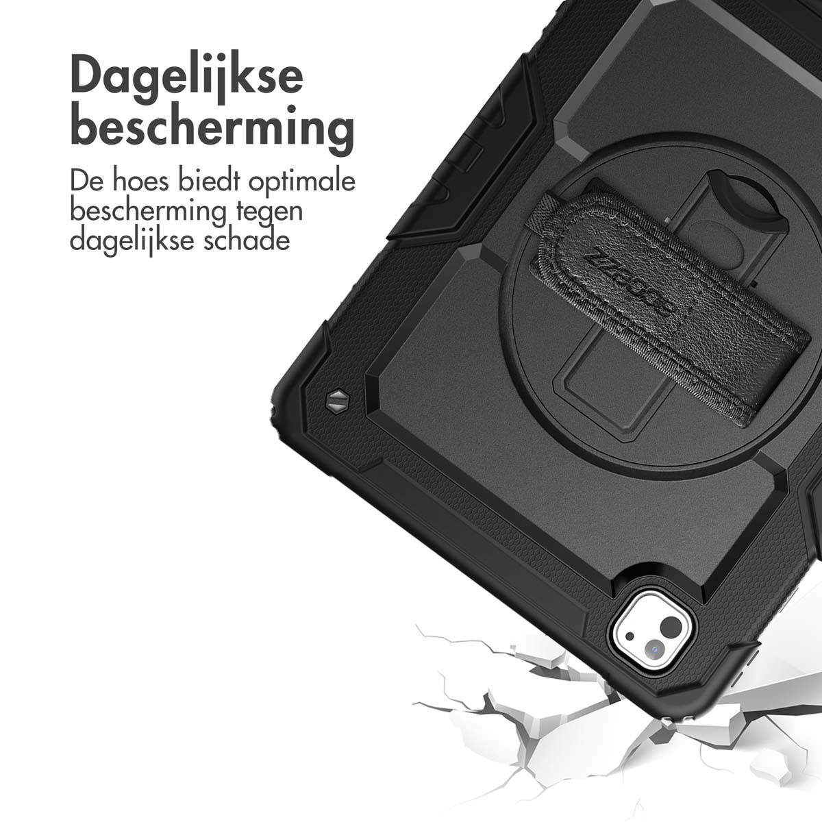 Accezz Rugged Backcover met schouderstrap Apple iPad Pro 13 (2025) M5 / (2024) M4 - Zwart - Afbeelding 5