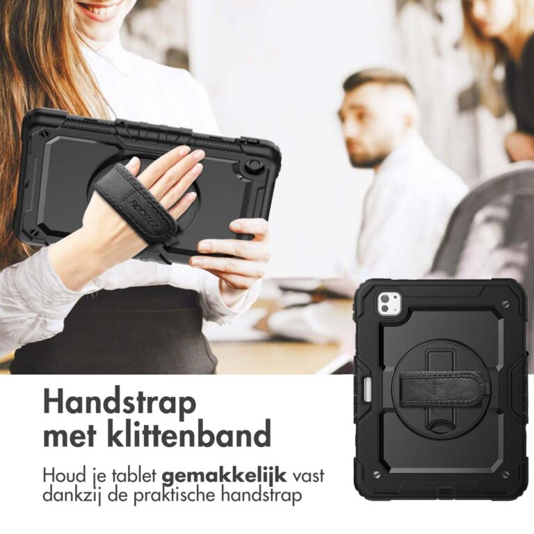 Accezz Rugged Backcover met schouderstrap Apple iPad Pro 11 (2024) M4 - Zwart - Afbeelding 10