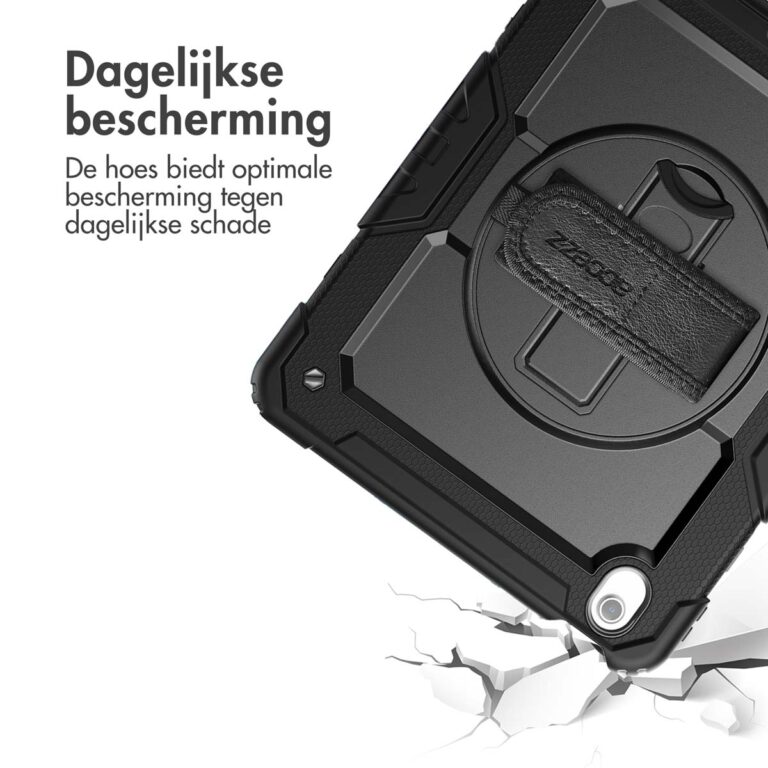 Accezz Rugged Backcover met schouderstrap Apple iPad Air 13 inch (2025) M3 / (2024) M2 - Zwart - Afbeelding 9