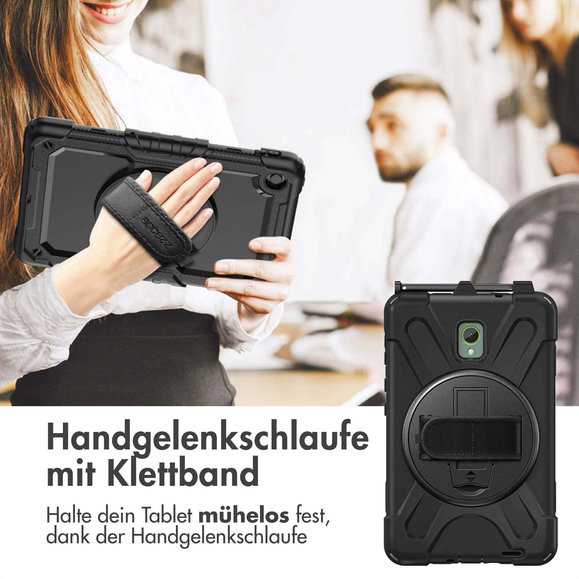 Accezz Full Protective backcover met strap Samsung Galaxy Tab Active 5 - Zwart - Afbeelding 7