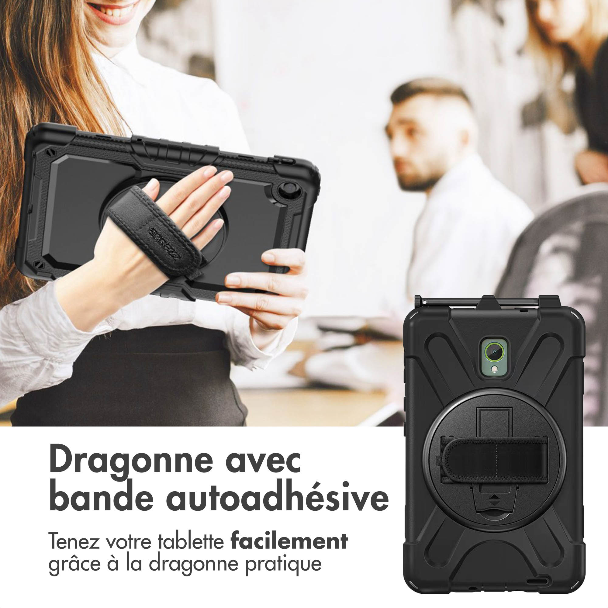 Accezz Full Protective backcover met strap Samsung Galaxy Tab Active 5 - Zwart - Afbeelding 6