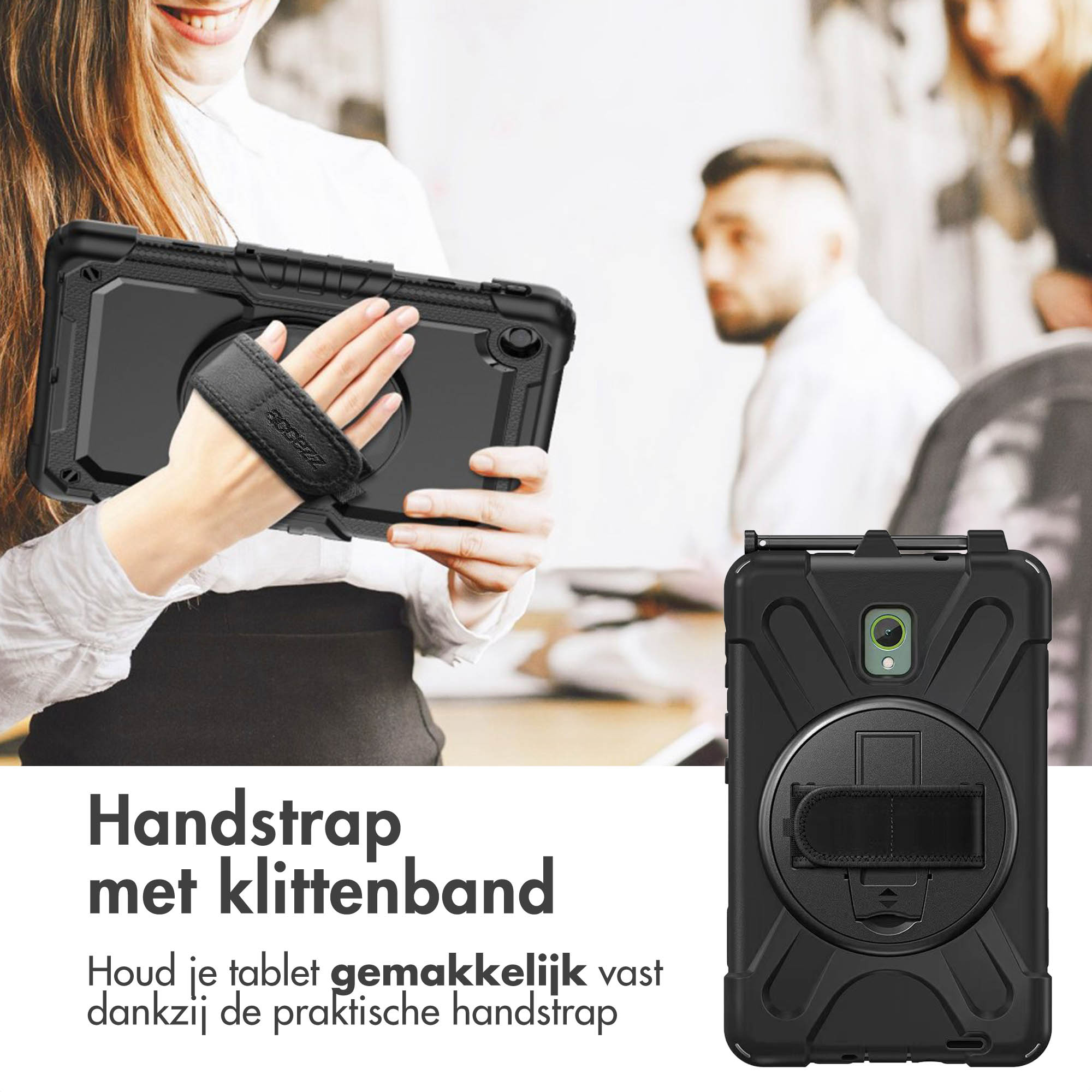 Accezz Full Protective backcover met strap Samsung Galaxy Tab Active 5 - Zwart - Afbeelding 9