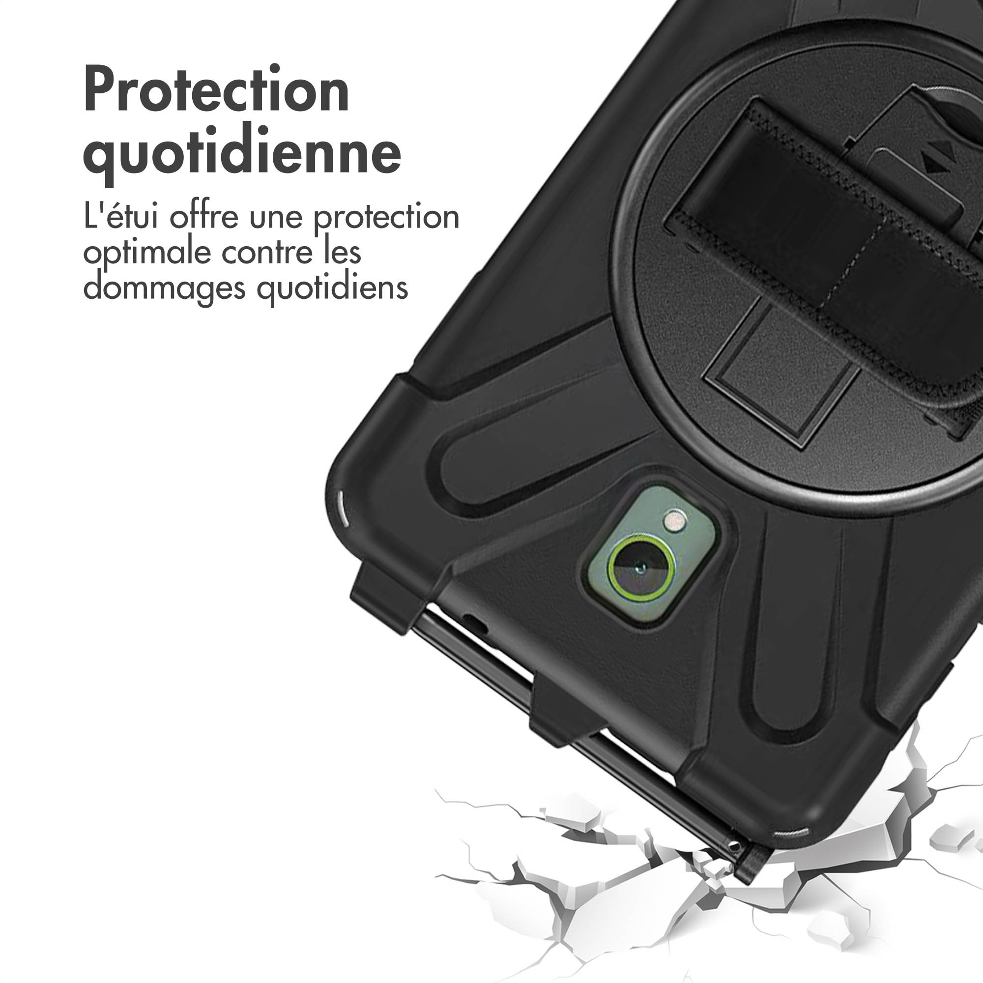 Accezz Full Protective backcover met strap Samsung Galaxy Tab Active 5 - Zwart - Afbeelding 5