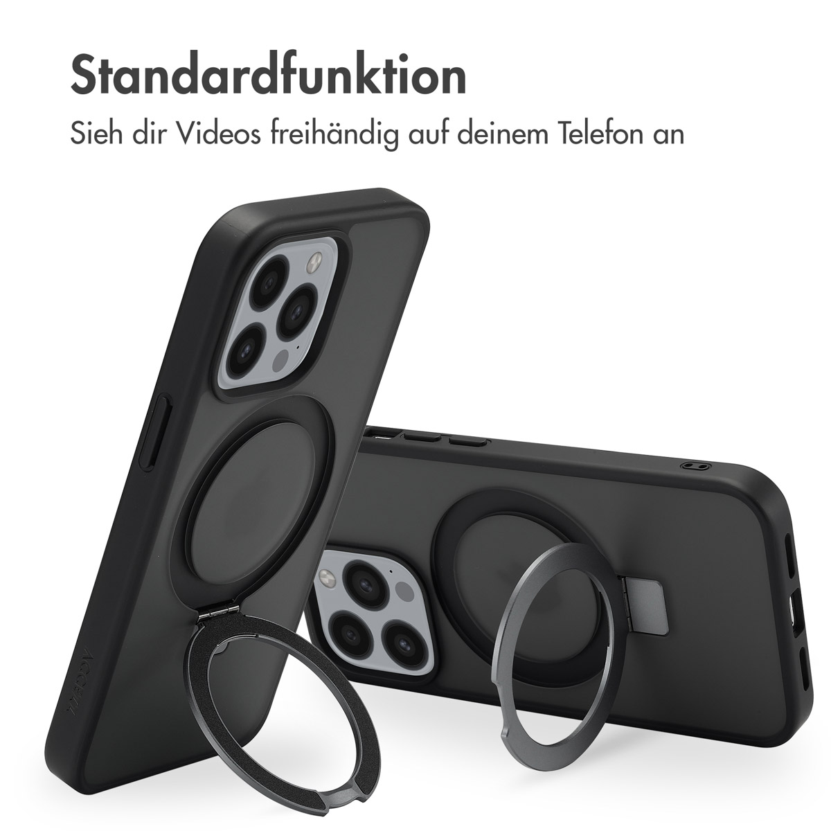 Accezz Ring Stand Backcover met MagSafe Apple iPhone 13 Pro - Zwart - Afbeelding 9