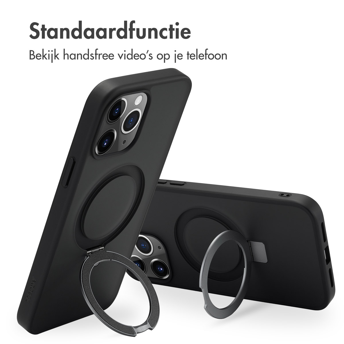 Accezz Ring Stand Backcover met MagSafe Apple iPhone 13 Pro Max - Zwart - Afbeelding 10